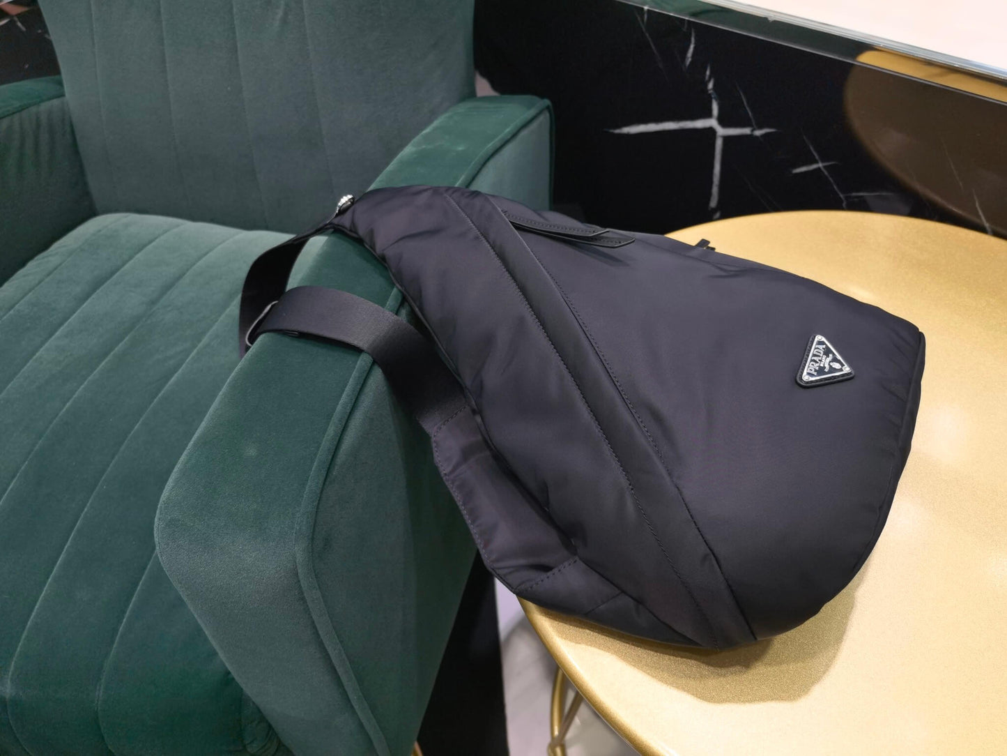 pra 2vz092 re nylon and leather backpack