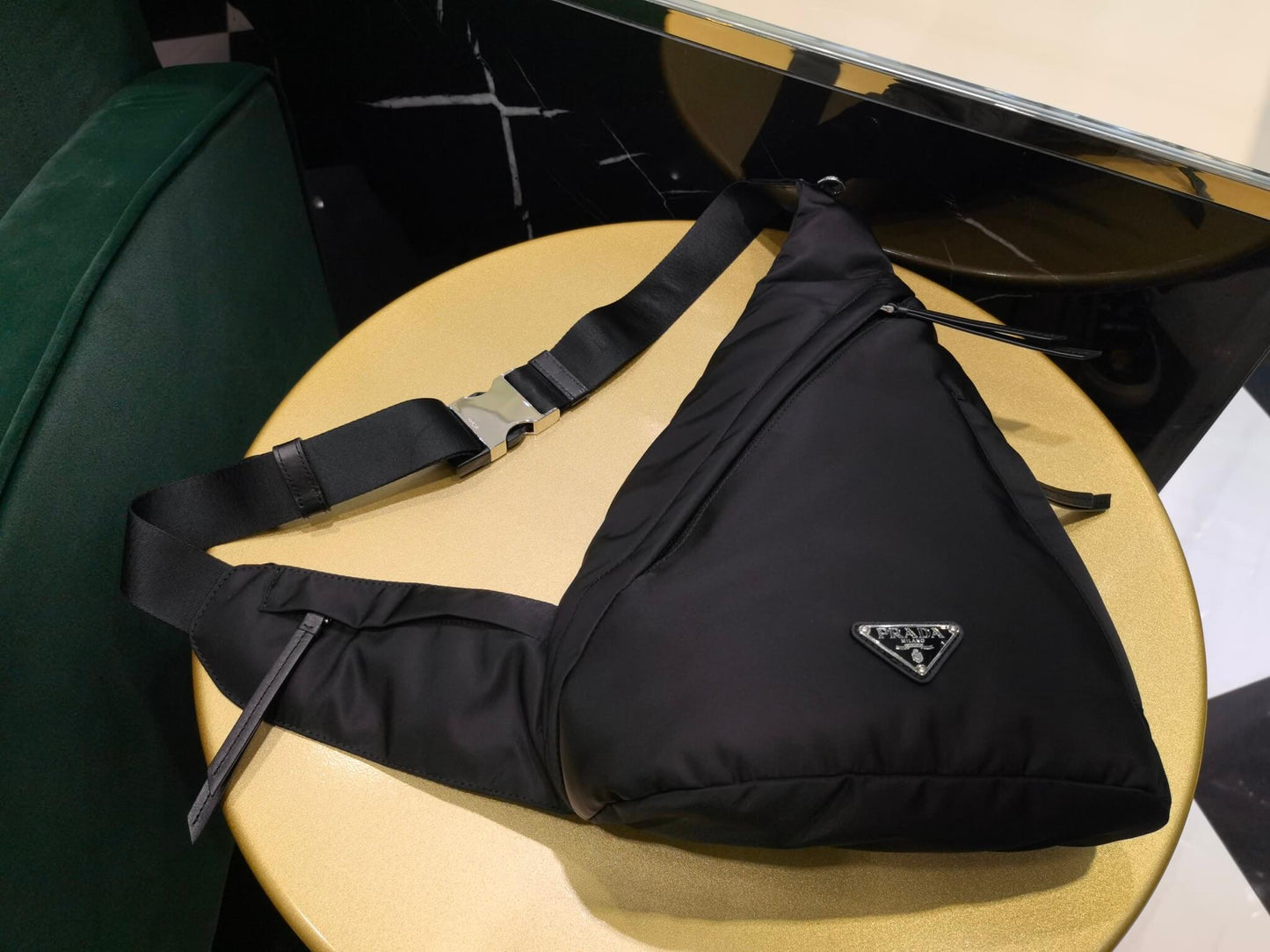 pra 2vz092 re nylon and leather backpack