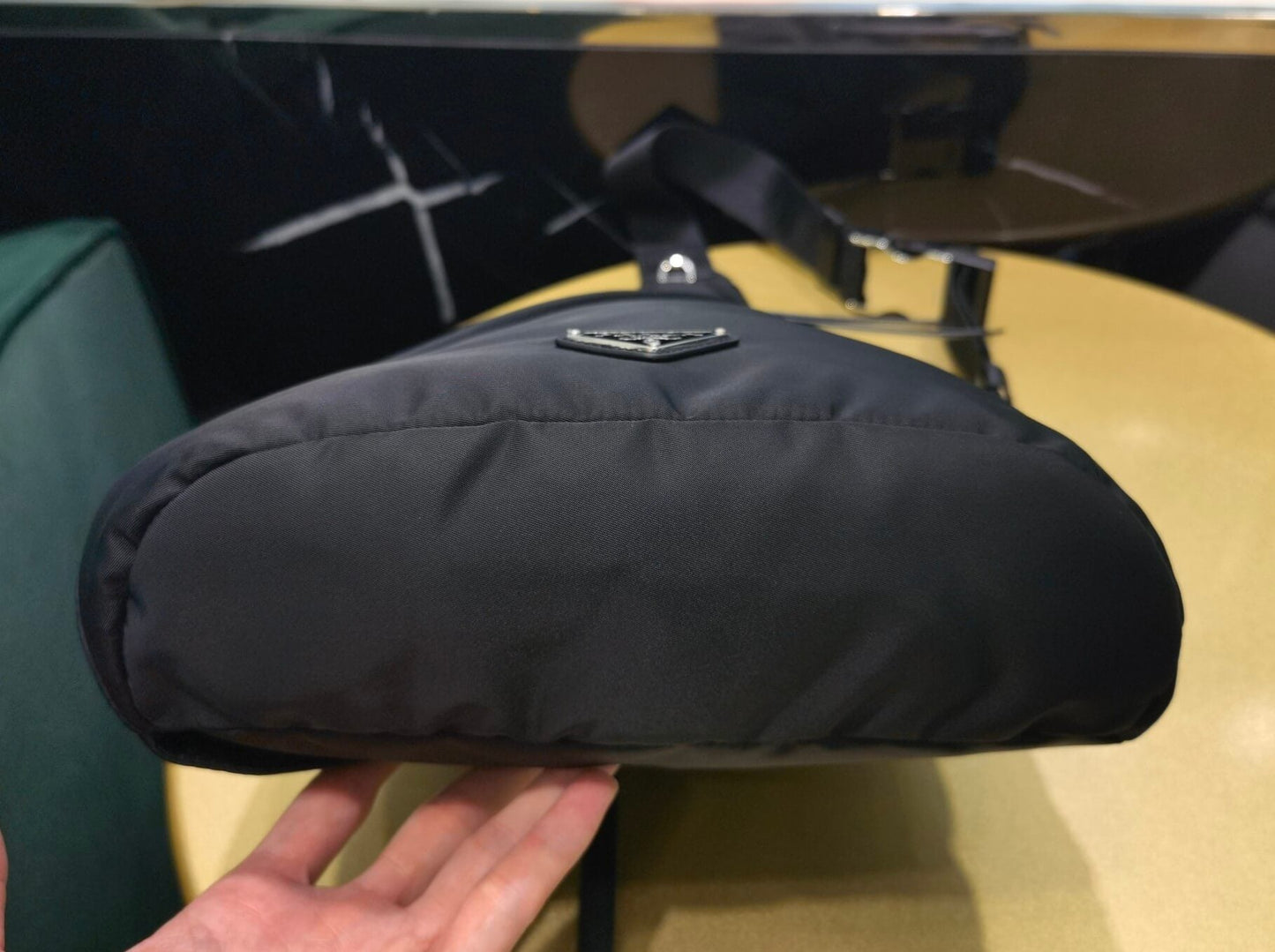 pra 2vz092 re nylon and leather backpack