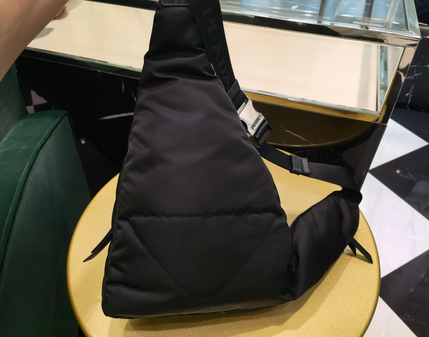 pra 2vz092 re nylon and leather backpack