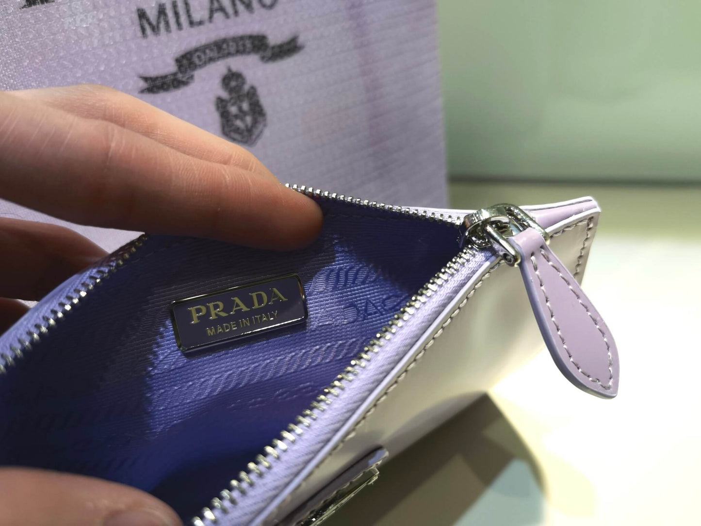 pra small shiny grid mesh tote bag purple 1bg417