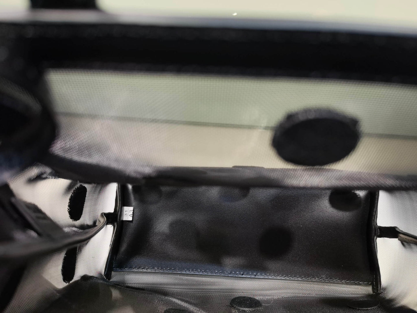 pra small polka dot mesh tote bag black 1bg417