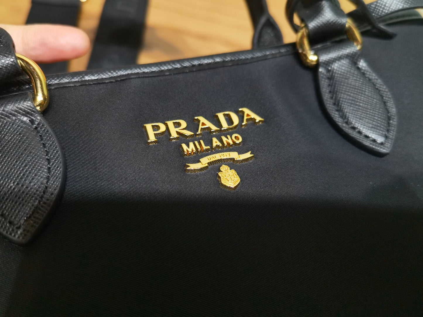 PRA Black Recycled nylon handbag 1BA172