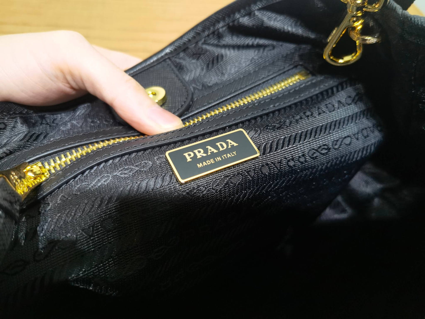 PRA Black Recycled nylon handbag 1BA172