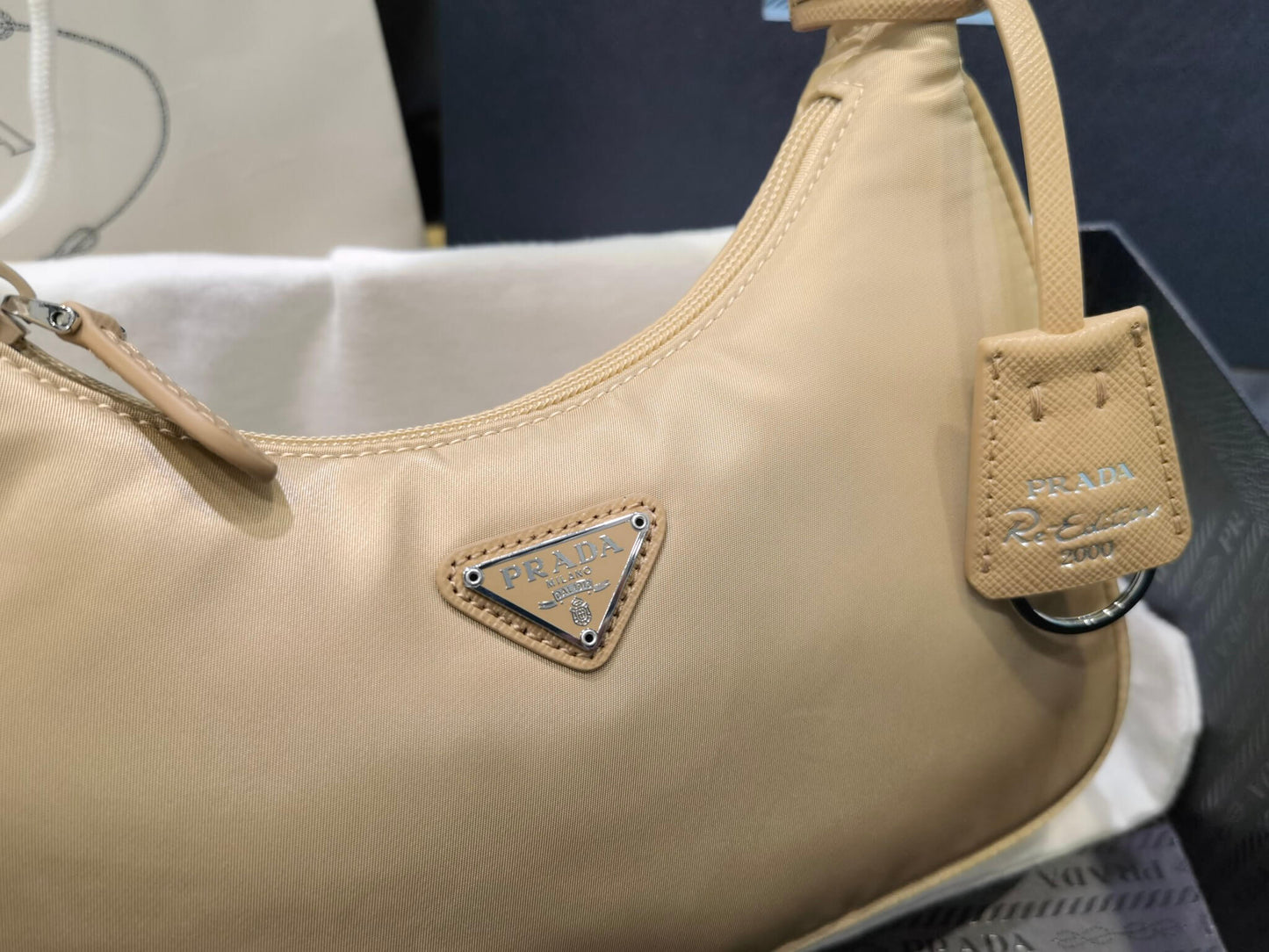 pra re nylon prada re edition 2000 mini bag axillary pouch 1ne515 apricot