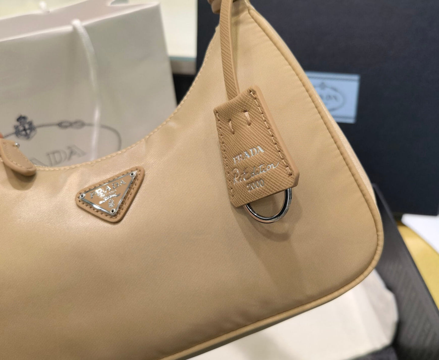 pra re nylon prada re edition 2000 mini bag axillary pouch 1ne515 apricot