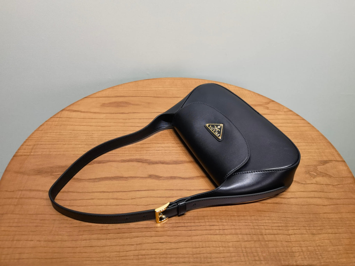 PRA Small leather shoulder bag 1BD358 BLACK