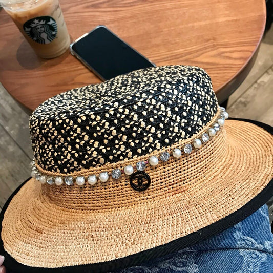 popular chanel sweet fashion versatile straw hat mz13168a2
