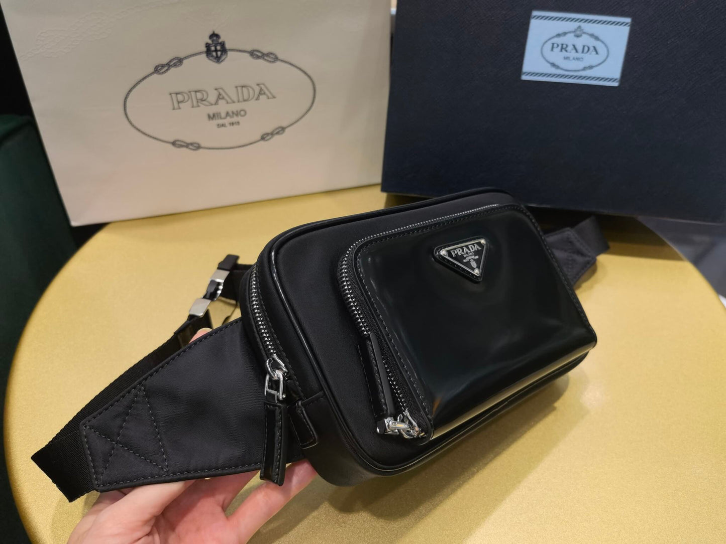 Pra belt bag Re-Nylon black shiny 2VL977