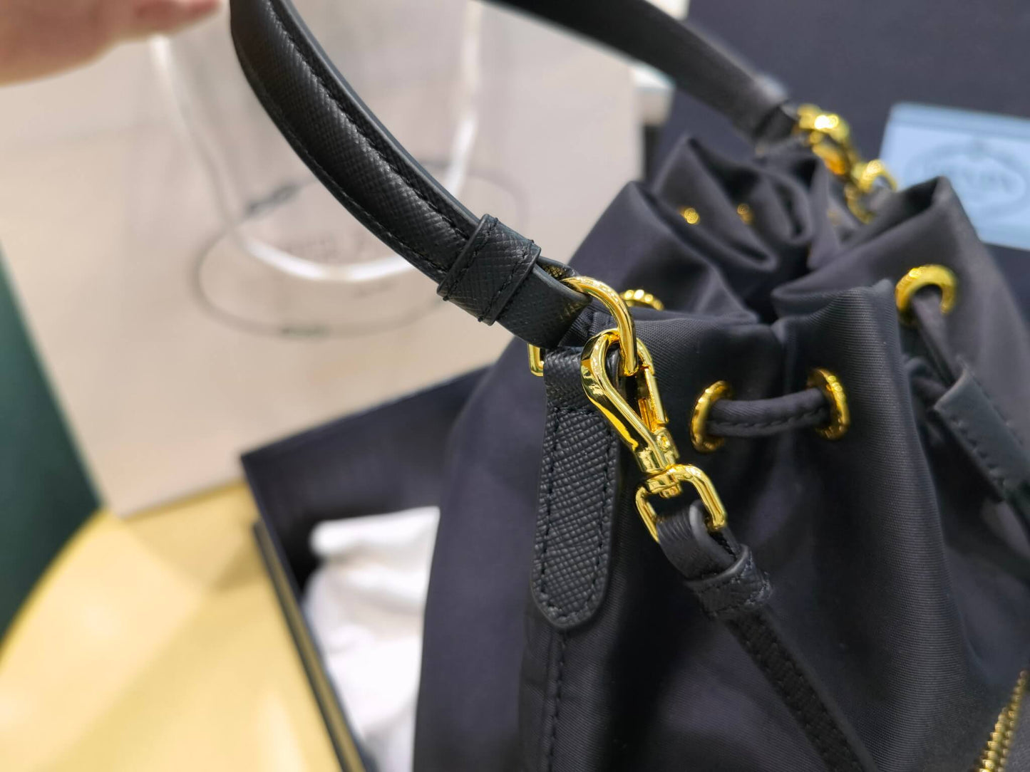 Prada Duet Re-Nylon bucket bag Black 1BH038