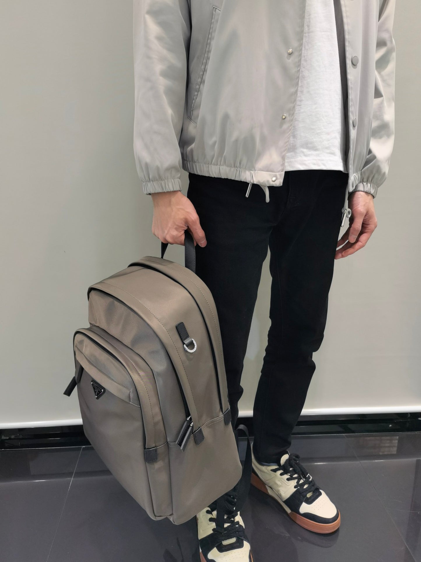 Prada Re-Nylon and Saffiano Leather backpack 2VZ048 gray