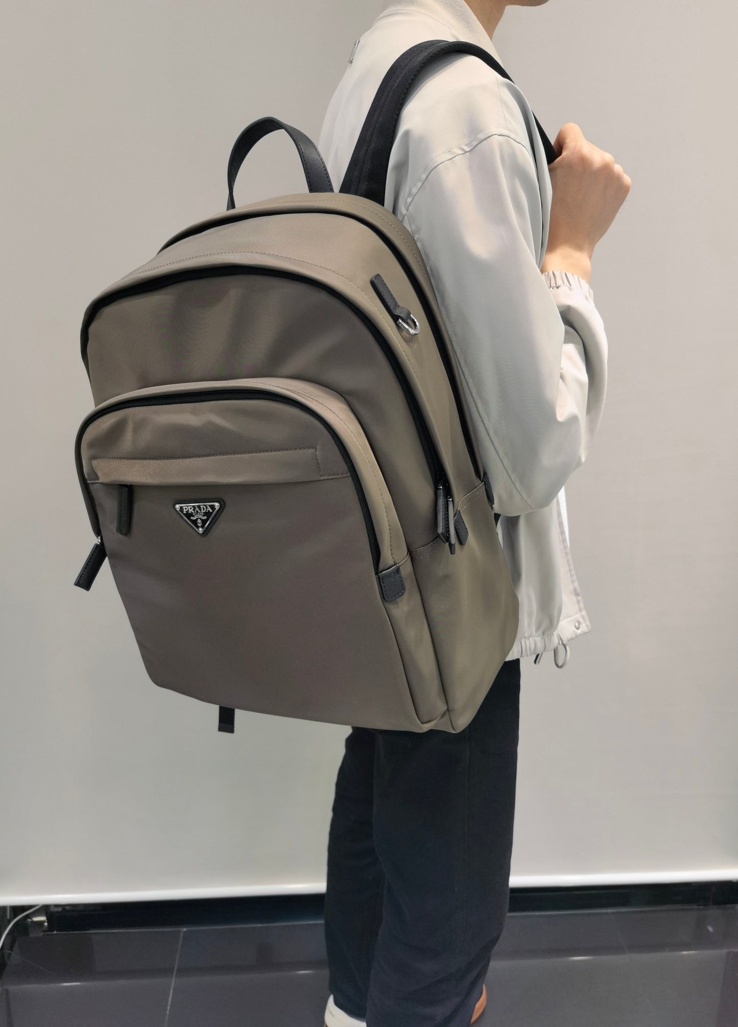 Prada Re-Nylon and Saffiano Leather backpack 2VZ048 gray