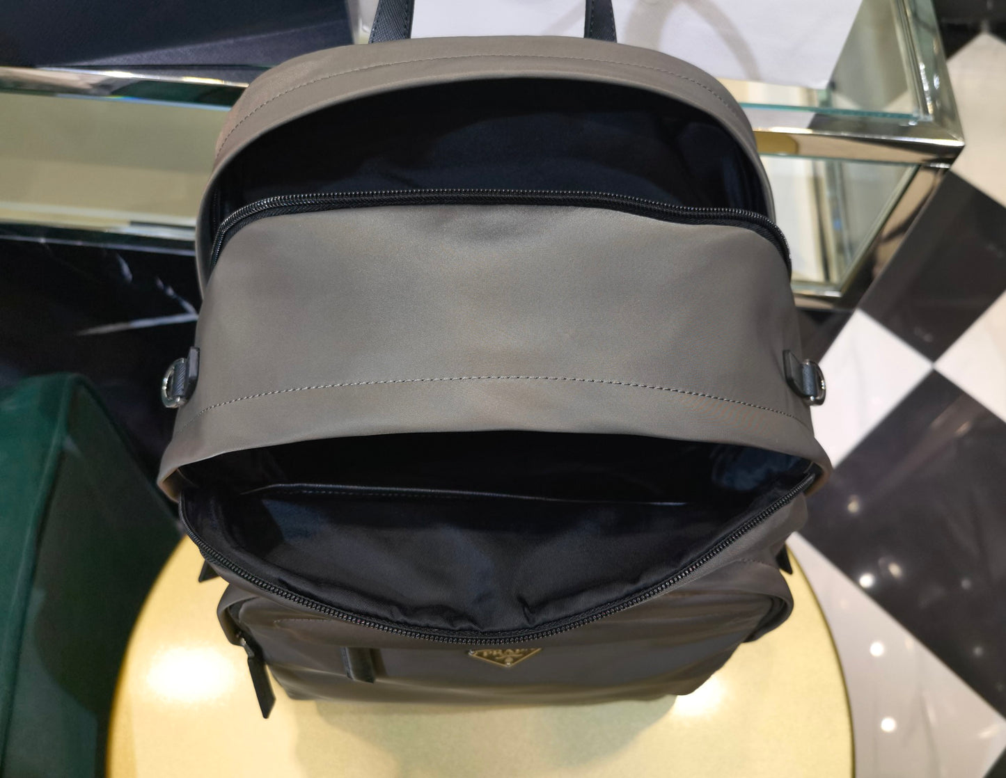 Prada Re-Nylon and Saffiano Leather backpack 2VZ048 gray