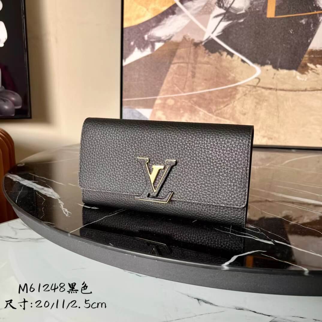 purse black cowhide real leather