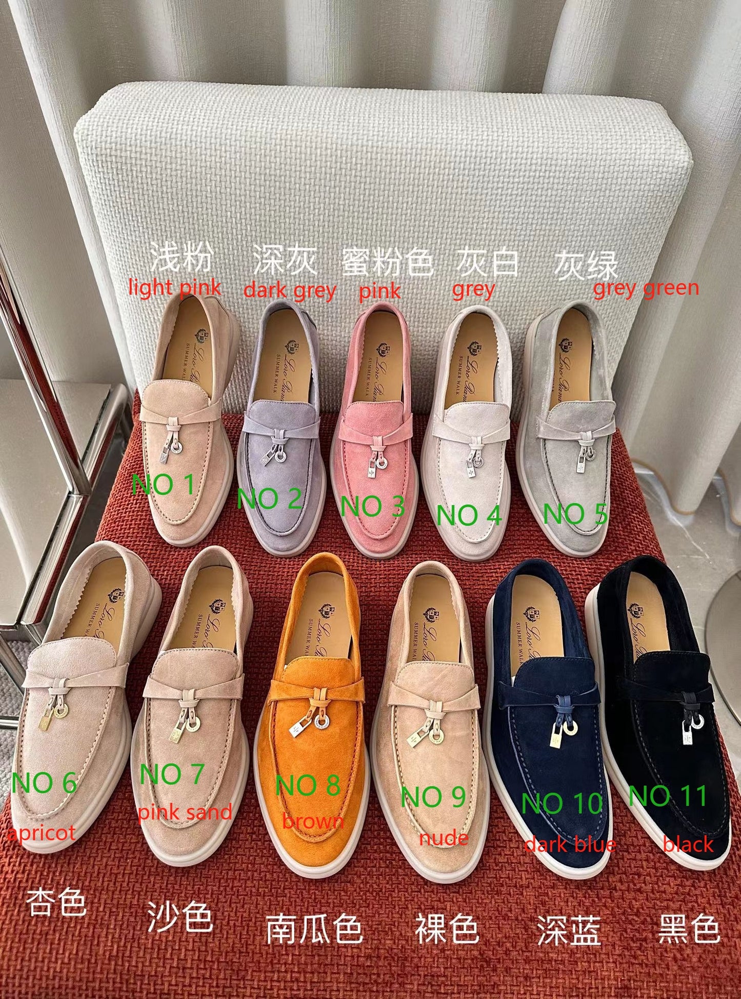 L P Hight Puality Real Leather Summer Charms Walk Loafers shoes L56014