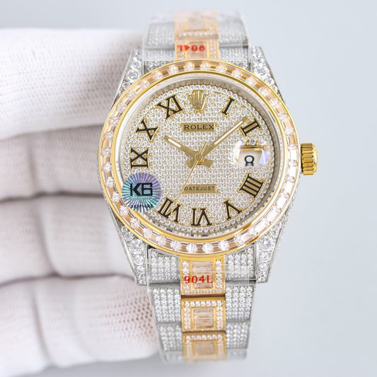 rolex 2024 new mens diamond automatic watch gold etx2900