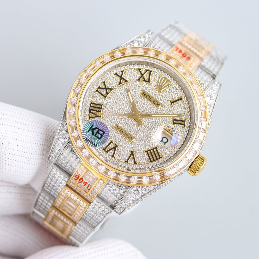rolex 2024 new mens diamond automatic watch gold etx2900