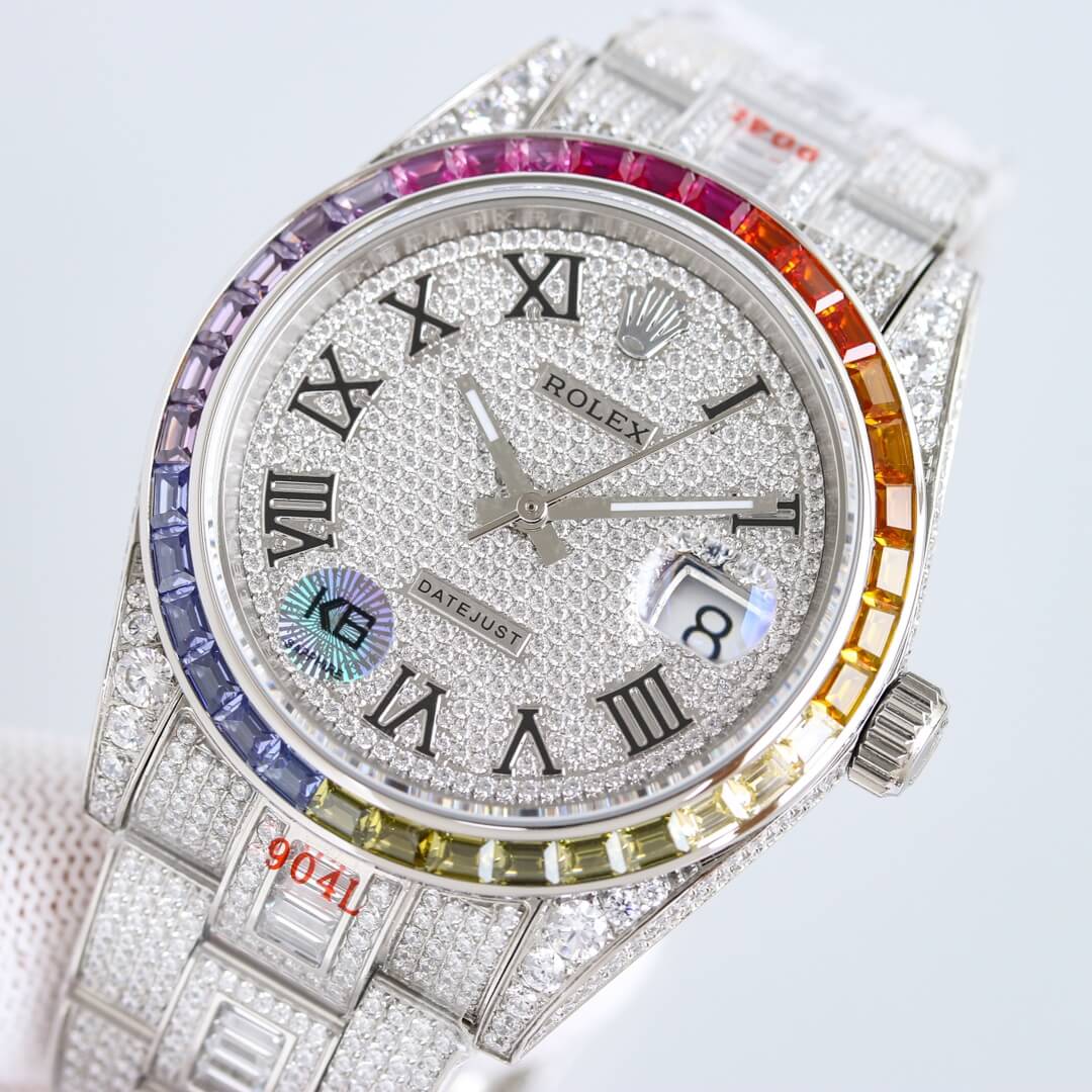 rolex 2024 new mens diamond automatic watch silver etx2900