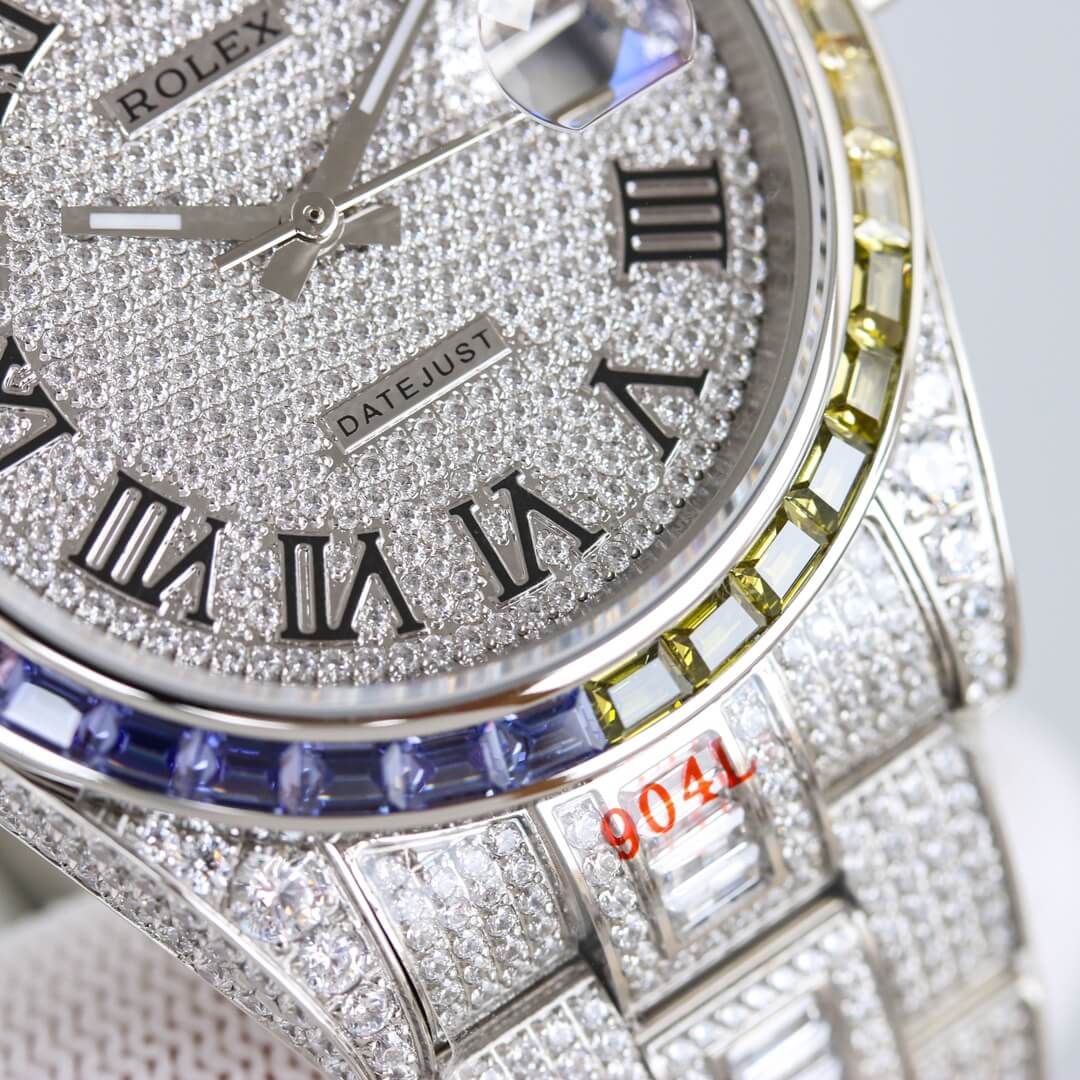 rolex 2024 new mens diamond automatic watch silver etx2900