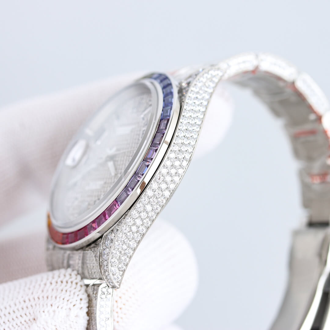 rolex 2024 new mens diamond automatic watch silver etx2900