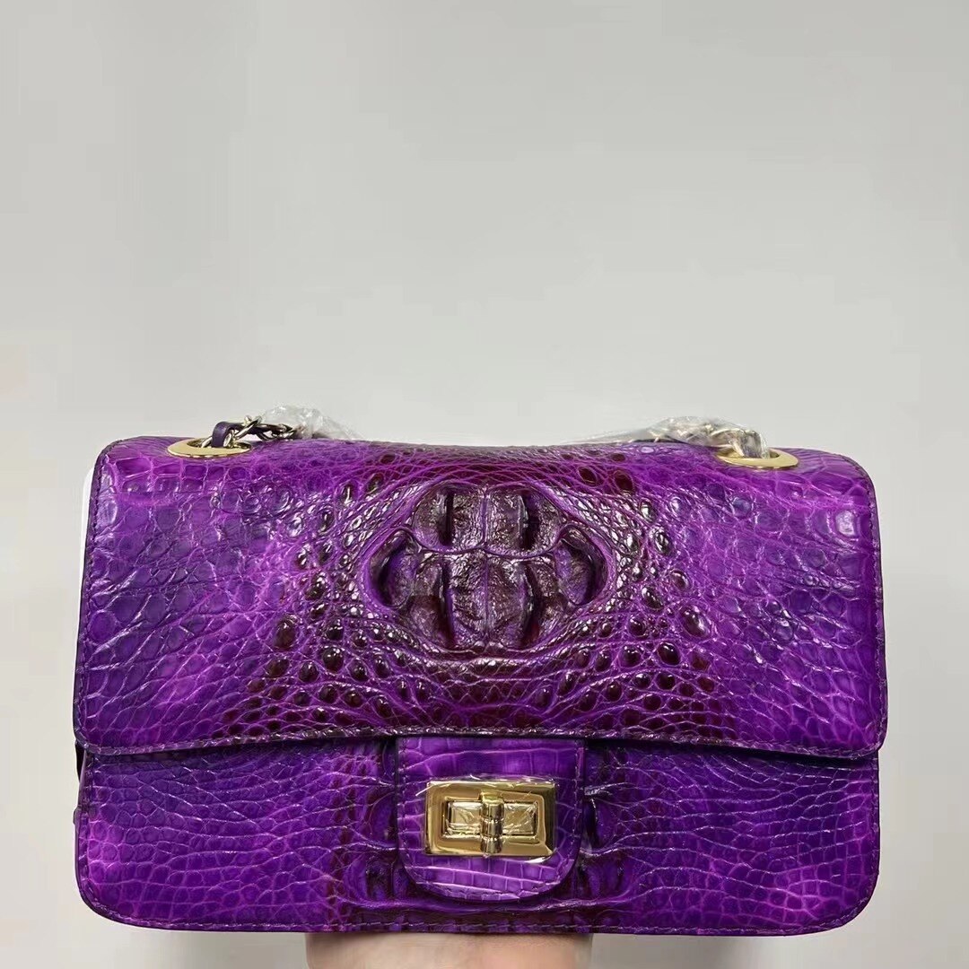TEE New Skull Crocodile Skin Women's Shoulder Bag Leisure Real Crocodile Leather Lady Crossbody Bag Fashion Large Capacity Bag