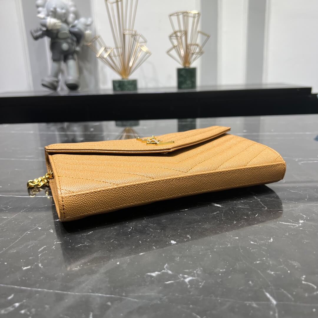 saint lauret chain bag brown 377828