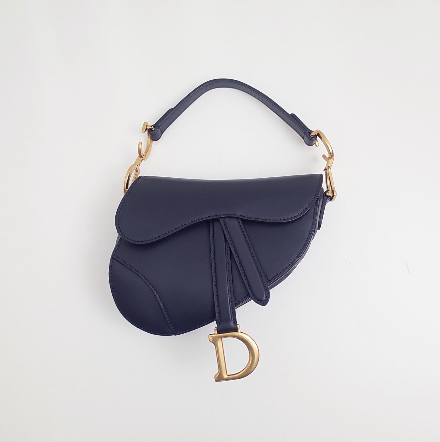 do saddle bag balck gold 20cm hardware plain leather 6816