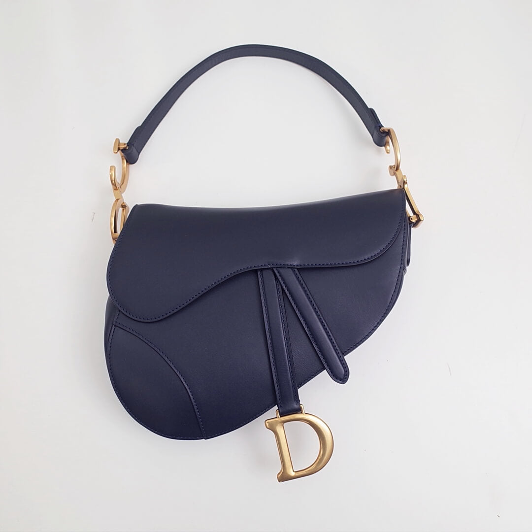 do saddle bag balck gold 26cm hardware plain leather 6816