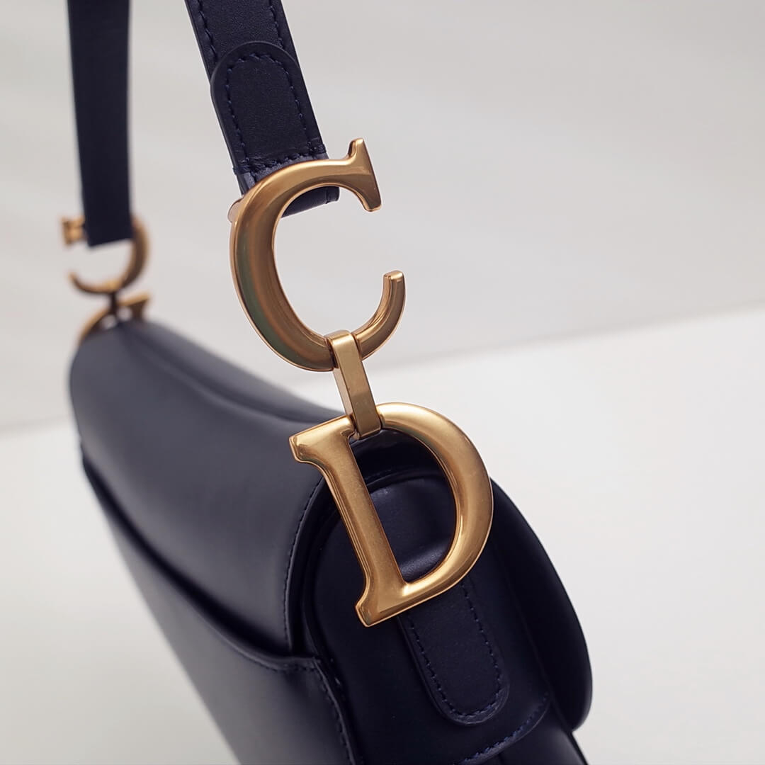 do saddle bag balck gold 26cm hardware plain leather 6816