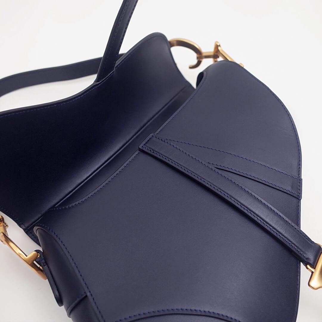 do saddle bag balck gold 26cm hardware plain leather 6816