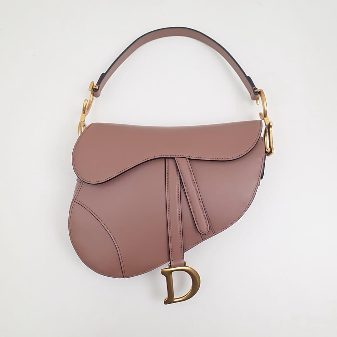 do saddle bag nude gold 26cm hardware plain leather 6816