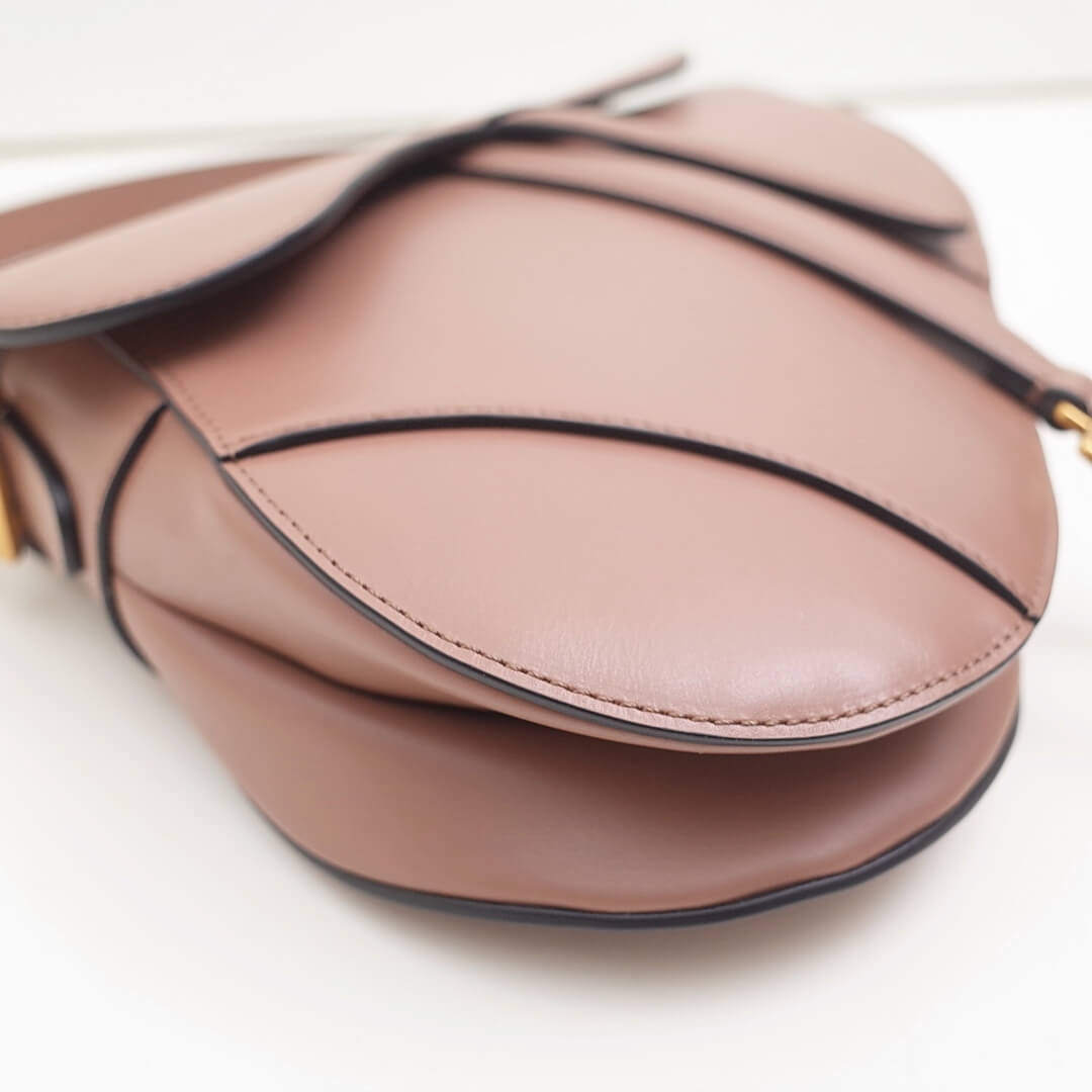 do saddle bag nude gold 26cm hardware plain leather 6816