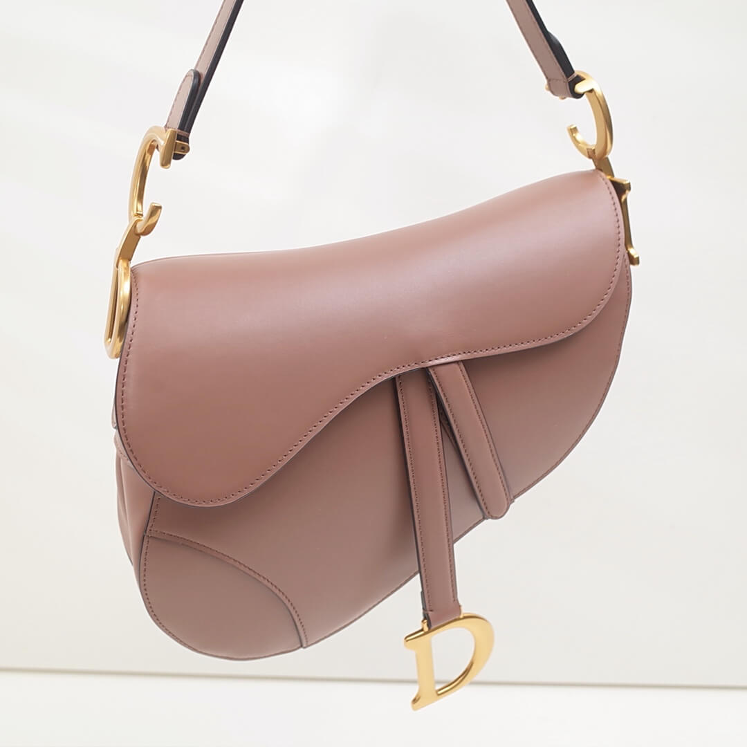 do saddle bag nude gold 26cm hardware plain leather 6816