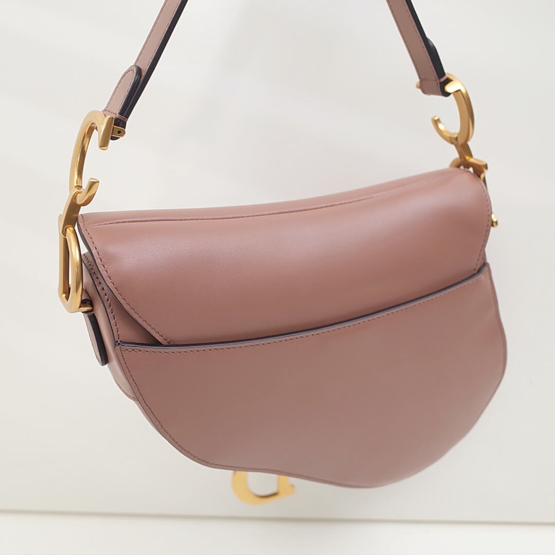do saddle bag nude gold 26cm hardware plain leather 6816