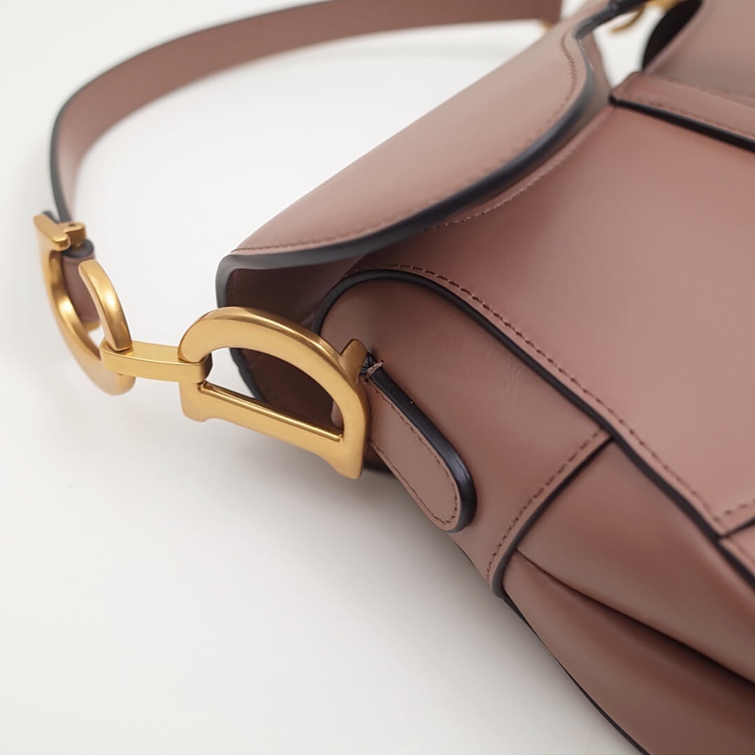 do saddle bag nude gold 26cm hardware plain leather 6816