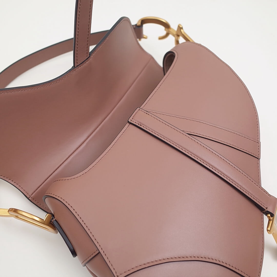 do saddle bag nude gold 26cm hardware plain leather 6816