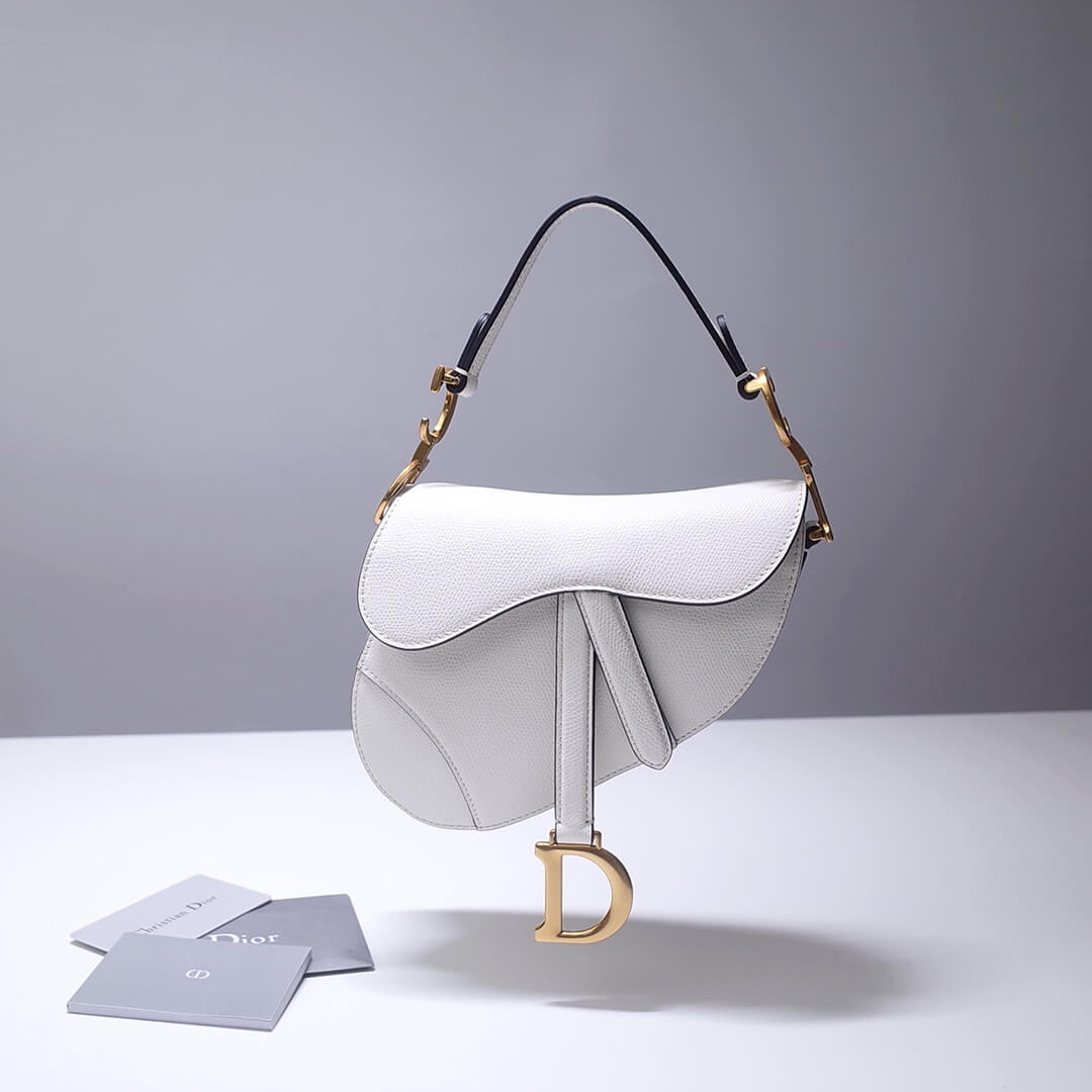 do saddle bag white 21cm gold hardware epsom leather 6816