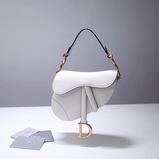 do saddle bag white 21cm gold hardware epsom leather 6816