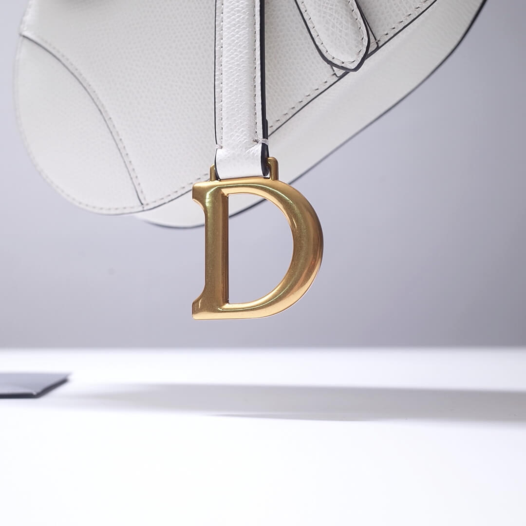 do saddle bag white 21cm gold hardware epsom leather 6816