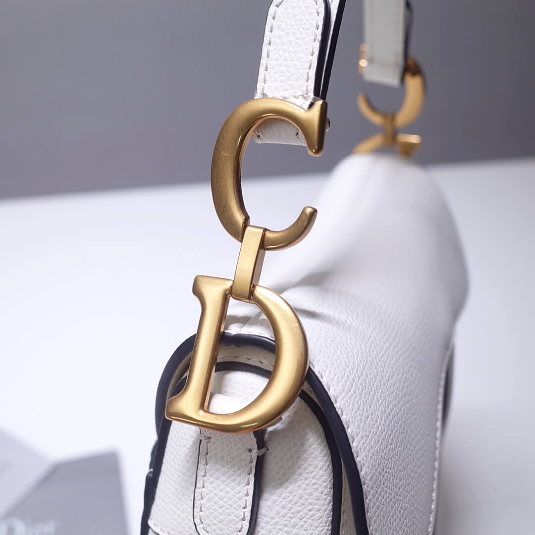do saddle bag white 21cm gold hardware epsom leather 6816