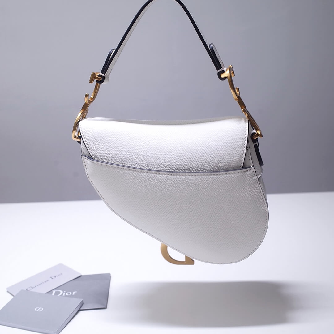 do saddle bag white 21cm gold hardware epsom leather 6816