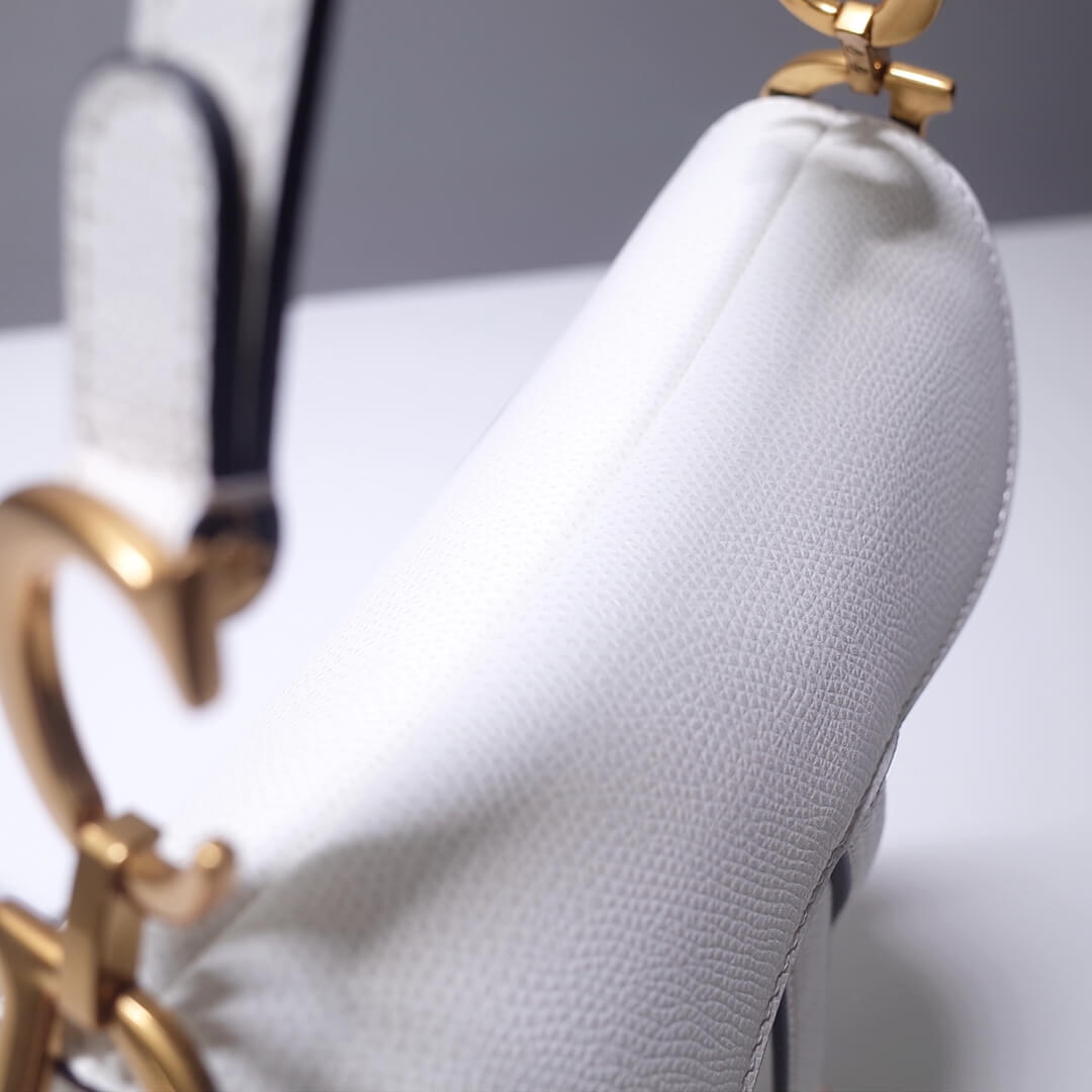 do saddle bag white 21cm gold hardware epsom leather 6816