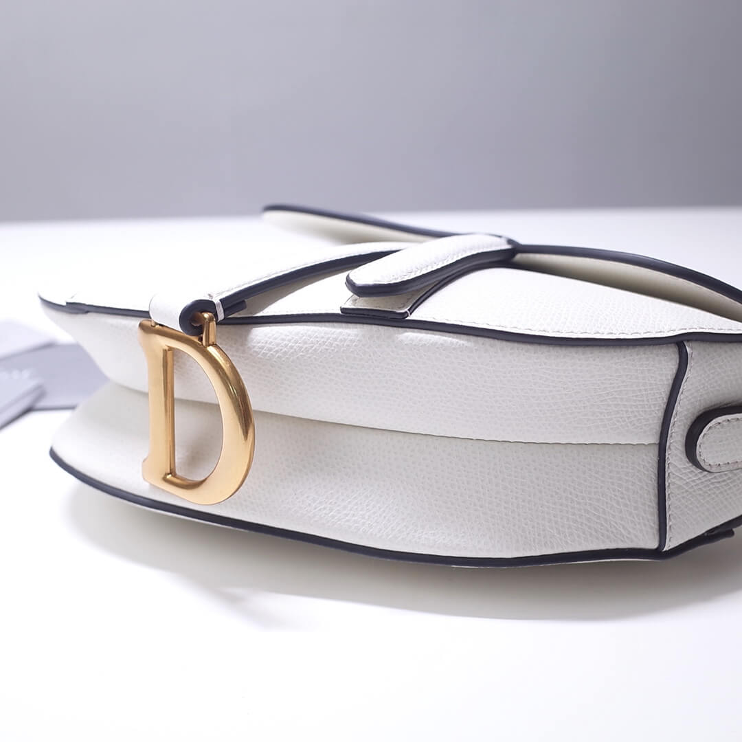 do saddle bag white 21cm gold hardware epsom leather 6816