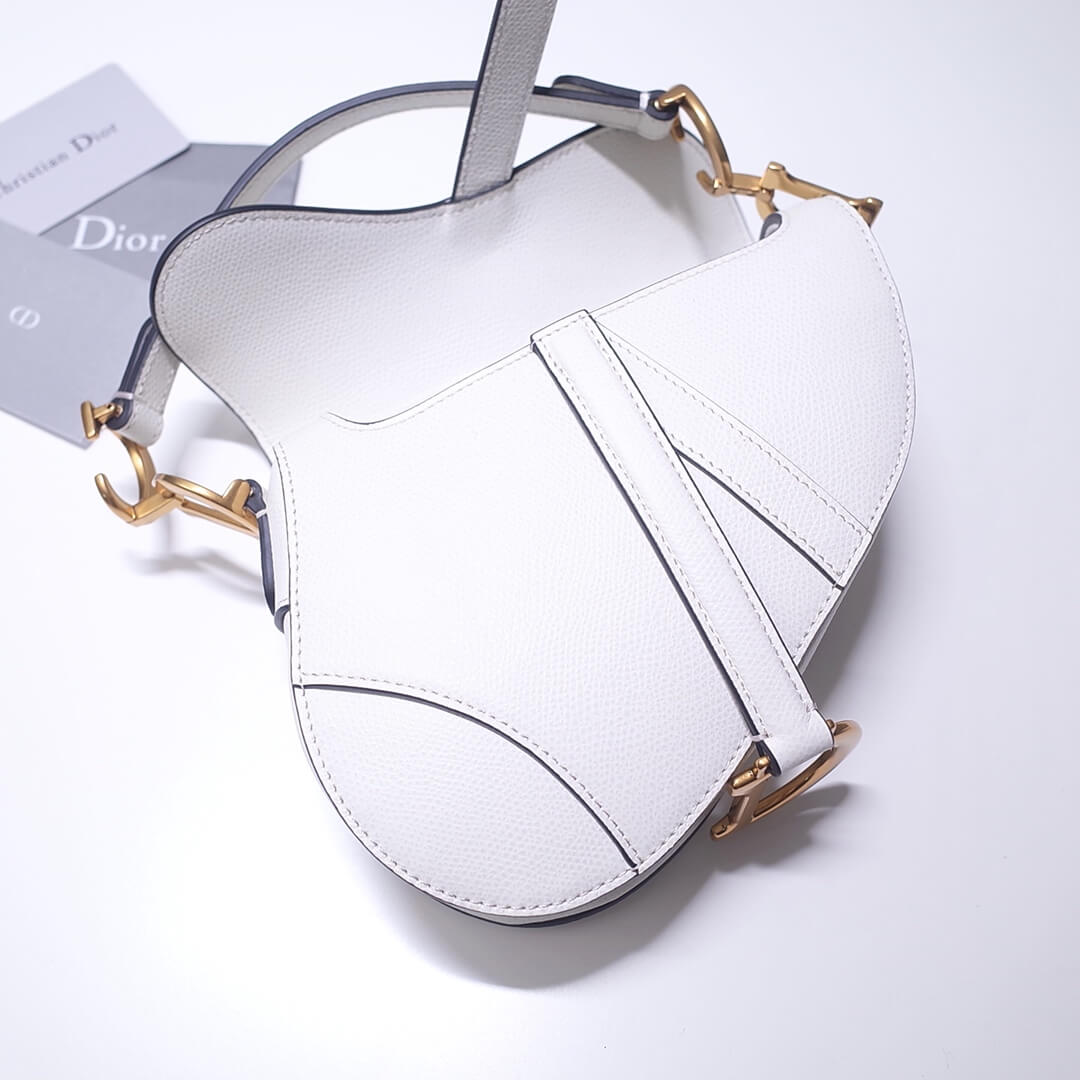 do saddle bag white 21cm gold hardware epsom leather 6816