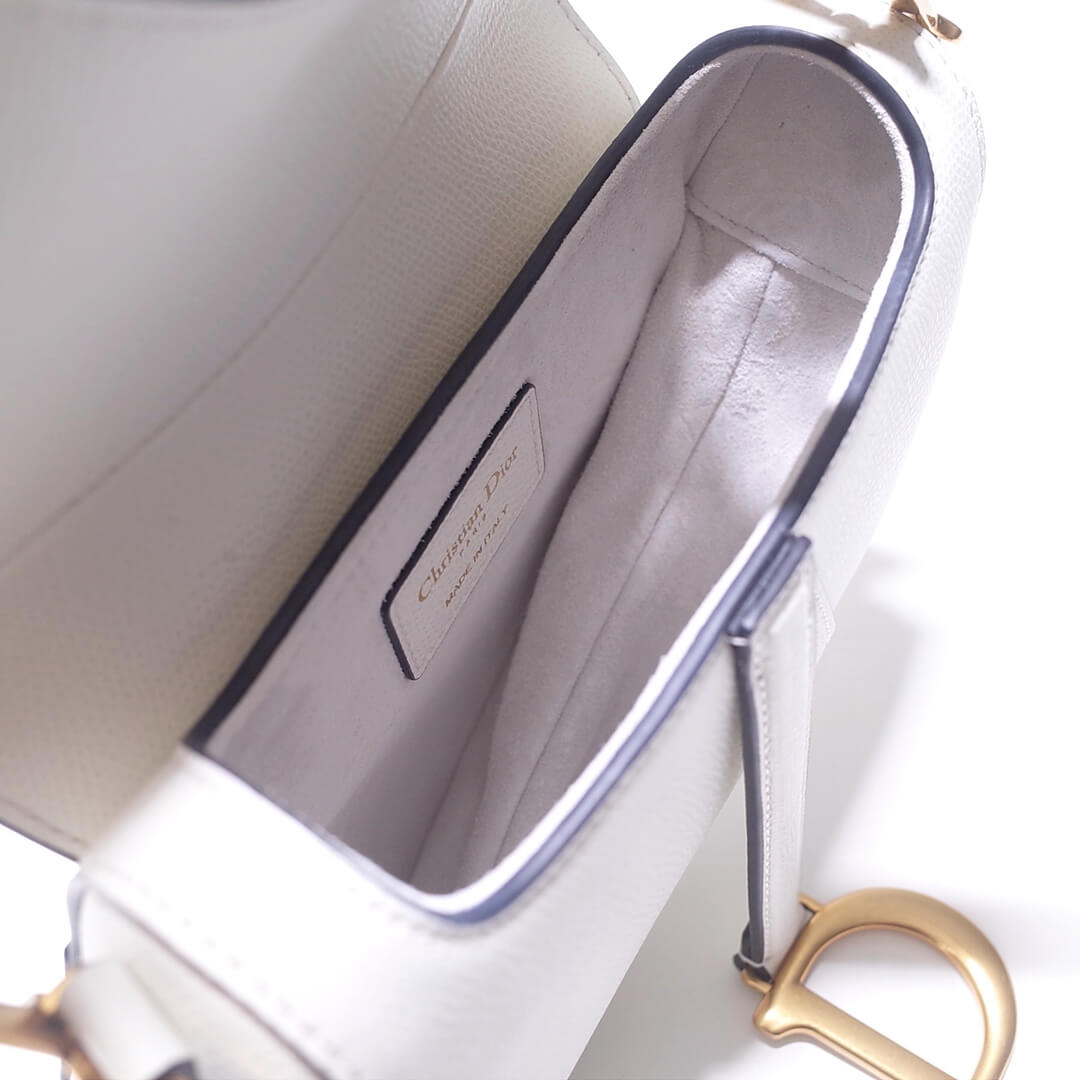do saddle bag white 21cm gold hardware epsom leather 6816