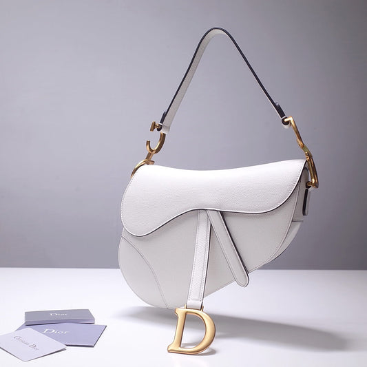 do saddle bag white 26cm gold hardware epsom leather 6816