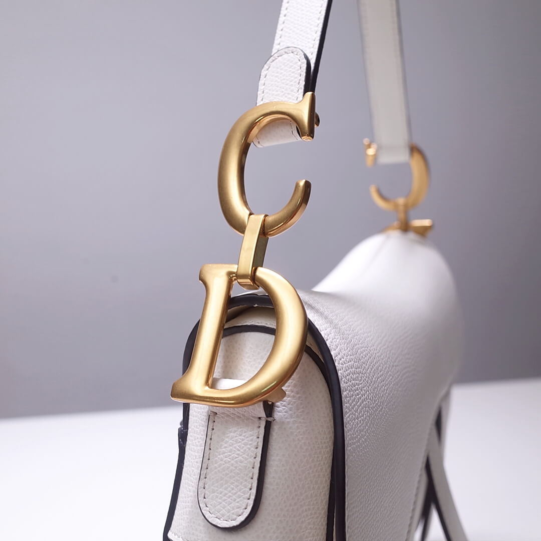 do saddle bag white 26cm gold hardware epsom leather 6816