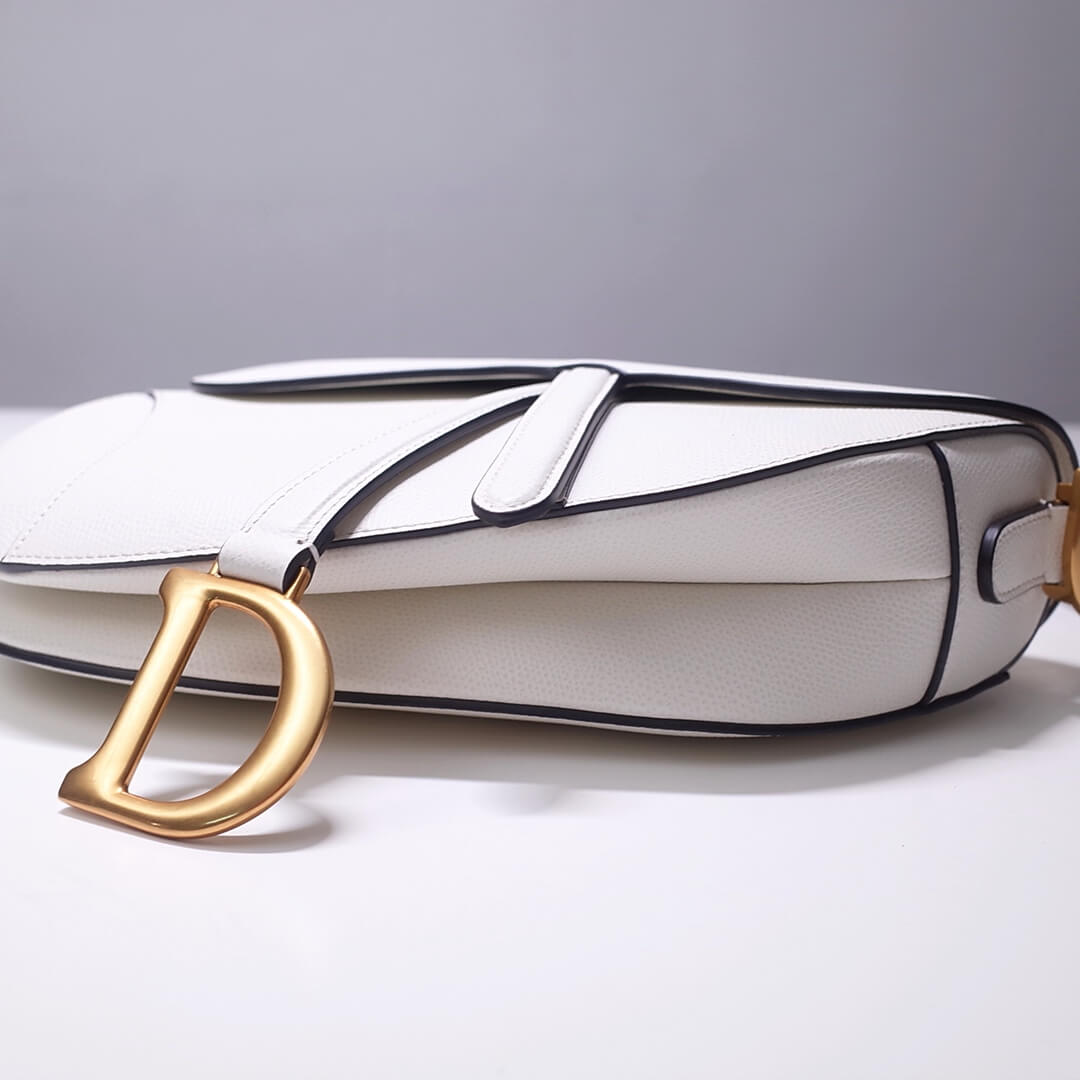 do saddle bag white 26cm gold hardware epsom leather 6816