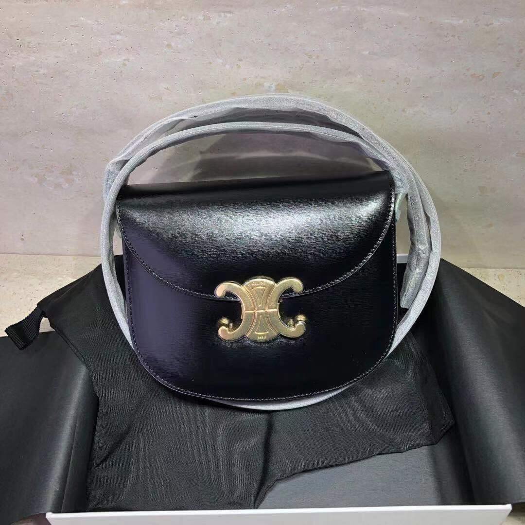 110413 saddle bag besace triomphe teen modele veau satine noir