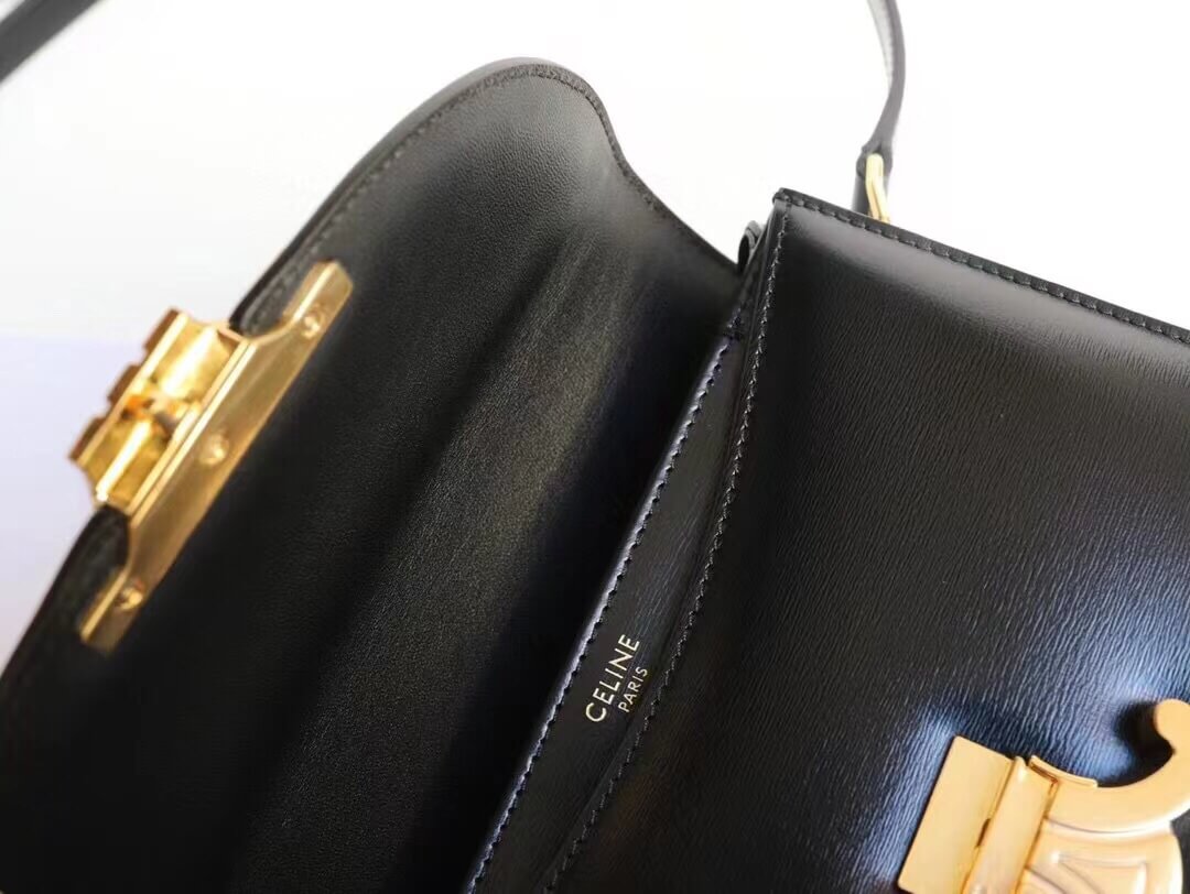 110413 saddle bag besace triomphe teen modele veau satine noir